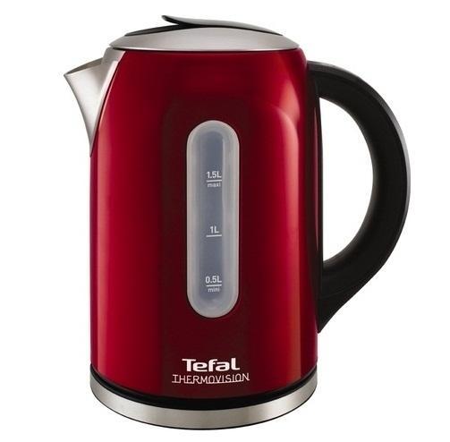 Tefal KI 410530KI 410530 Tefal KI 410530KI 410530Как часто вам приходилось менять электрочайник из-за накипи и протеканий? Многие модели приходят в негодность за 1-2 года! Но только не Tefal KI 410 Thermovision Inox! Корпус этого элегантного чайника выполнен из металла, благодаря чему он сохранит свою прочность на долгие годы. Закрытая нагревательная спираль спрятана за диском из качественной нержавеющей стали. Такая конструкция заметно снижает образование накипи, а значит, чайник не потеряет своих качеств даже после тысяч кипячений. Кроме того, его будет заметно проще чистить! Подставка под чайник выполнена так, что его можно ставить и крутить в любом направлении.