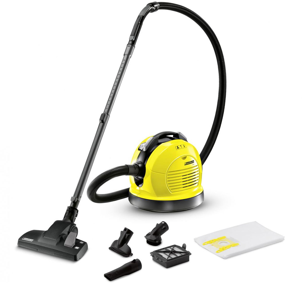 Пылесос Karcher VC 6 1.195-600.01.195-600.0 Пылесос Karcher VC 6 1.195-600.01.195-600.0Благодаря энергосберегающей технологии двигателя и оптимизированной всасывающей насадке пылесос для сухой уборки Karcher VC 6 имеет высокую эффективность очистки и низкое энергопотребление. Диск, который поворачивается вокруг пылесоса на 360°, позволит беспрепятственно передвигать пылесос по квартире без задевания углов. Это защищает и мебель и сам прибор. Система QuickClick позволяет заменять аксессуары одним движением. Длина телескопической трубки легко регулируется под любой рост. Мощность всасывания также легко может быть изменена в соответствии с нуждами. пылесос VC6 также оснащен фильтром HEPA12 (EN1822:1998), который не пропускает даже мельчайшие частицы пыли обратно в комнату.