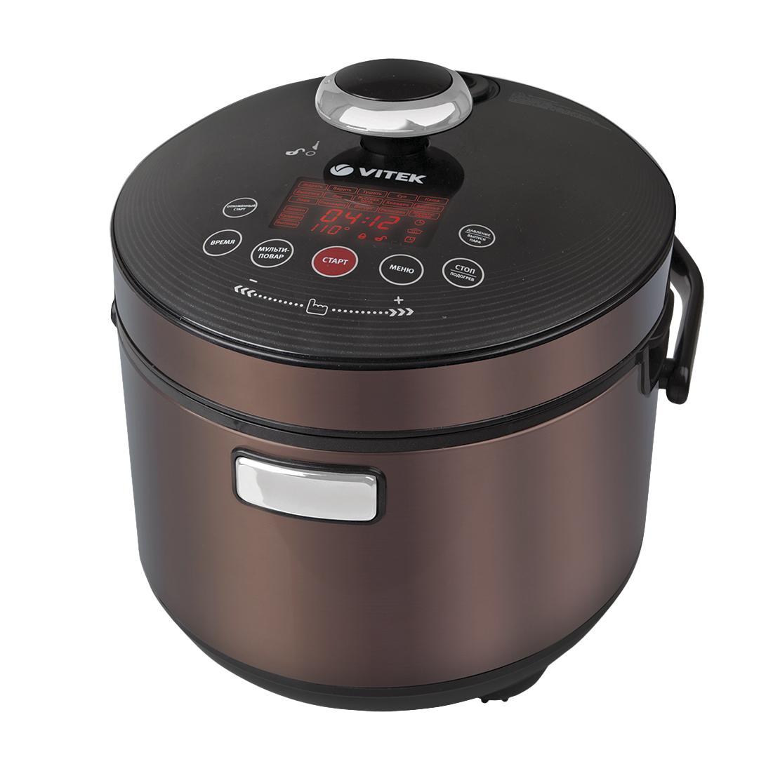 Vitek VT-4208(CL) мультиваркаVT-4208(CL) Vitek VT-4208(CL) мультиваркаVT-4208(CL)Представляем многофункциональное устройство нового поколения для приготовления пищи – мультиварку с функцией скороварки VT-4208. В настоящее время тема здорового питания особенно актуальна: сбалансировано и одновременно вкусно питаться, не затрачивая много усилий и времени на приготовление желает большинство из нас. В помощь приверженцам здорового питания, гурманам и тем, кто не привык проводить много времени у плиты, идеально подойдет высокотехнологичная мультиварка с функцией скороварки VITEK VT-4208. Одной из особенностей данной модели является функция скороварки, которая ускорит приготовление любимых блюд и позволит максимально сохранить полезные вещества в продуктах. Преимущество мультиварки VITEK VT-4208 перед другими моделями в том, что у Вас есть возможность выбора приготовления блюд под давлением или без него.