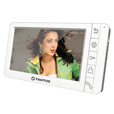 Tantos Amelie, White монитор видеодомофона00-00014983 Tantos Amelie, White монитор видеодомофона00-00014983Tantos Amelie white - простой и изящный видеодомофон в белом цвете с большим цветным экраном Amelie. Видеодомофон Tantos Amelie оснащен экраном размером 7, имеет возможность подключения до 2-х вызывных панелей и еще 2-х дополнительных камер. Крепится на стену накладным способом, на кронштейн, который идет в комплекте поставки. Габариты 210 х 116 х 25 мм. Модель выполнена в белом цвете. Она совместима со всеми современными цветными вызывными панелями. Питание монитора осуществляется от сети 220В. Связь осуществляется по принципу Hands Free (громкая, без трубки). Управление видеодомофоном осуществляется кнопками на передней панели. Меню полностью на русском языке, поддерживает подключение до 4-х мониторов параллельно. Так же возможно подключение к подъездному домофону с помощью модуля сопряжения.
