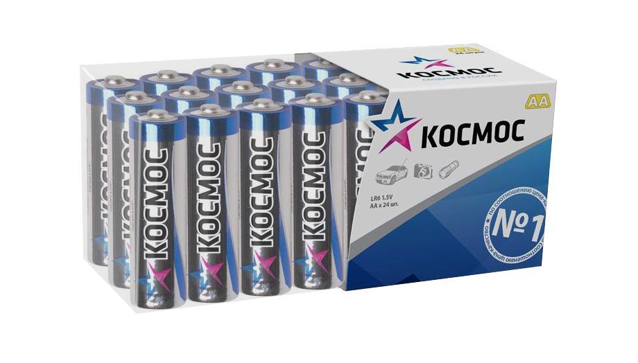 Набор алкалиновых батареек KOSMOS, тип LR6 (АА), 24 штKOCLR6_24BOX Набор алкалиновых батареек KOSMOS, тип LR6 (АА), 24 штKOCLR6_24BOXАлкалиновые элементы питания KOSMOS специально разработаны для приборов с высоким энергопотреблением. Одна алкалиновая батарейка заменяет до 10 обычных (солевых батареек). Не содержат кадмия и ртути. Батареи отлично подойдут для использования в различных электронных устройствах небольшого размера, например в пультах дистанционного управления, портативных MP3-плеерах, фотоаппаратах, различных беспроводных устройствах. Характеристики: Тип элемента питания: AA (LR6). Тип электролита: щелочной. Выходное напряжение: 1,5 В. Комплектация: 24 шт. Размеры батареек: 5 см x 1,5 см x 1,5 см. Размер упаковки: 4,5 см x 11,5 см x 5 см. Характеристики: Тип элемента питания: AA (LR6). Тип электролита: щелочной. Выходное напряжение: 1,5 В. Комплектация: 24 шт. Размеры батареек: 5 см x 1,5 см x 1,5 см. Размер упаковки: 4,5 см x 11,5 см x 5 см.