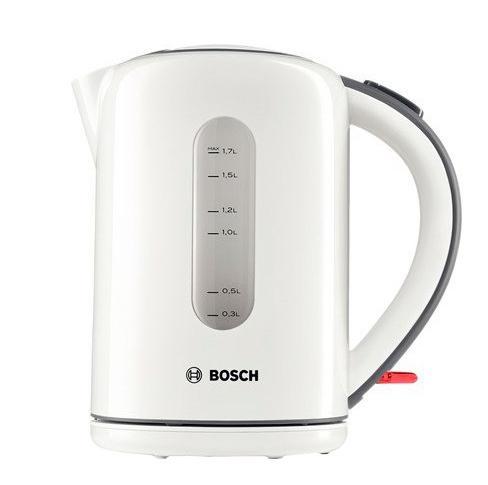 Bosch TWK 7601 электрический чайникTWK 7601 Bosch TWK 7601 электрический чайникTWK 7601Красивый, эксклюзивный в своем оформлении электрический чайник Bosch TWK 7601 способен стать украшением любой кухни. Закрытый нагревательный элемент гарантирует Bosch TWK 7601 достаточно большую мощность, при этом потребитель за полторы минуты получит до двух литров кипятка. Кроме этого электрочайник Bosch TWK 7601 очень прост в эксплуатации, поскольку, устанавливая его на нагревательную поверхность, вам не нужно смотреть и искать специальный разъем для подключения, а кнопка открывания крышки защитит от возможности ошпариться кипятком .