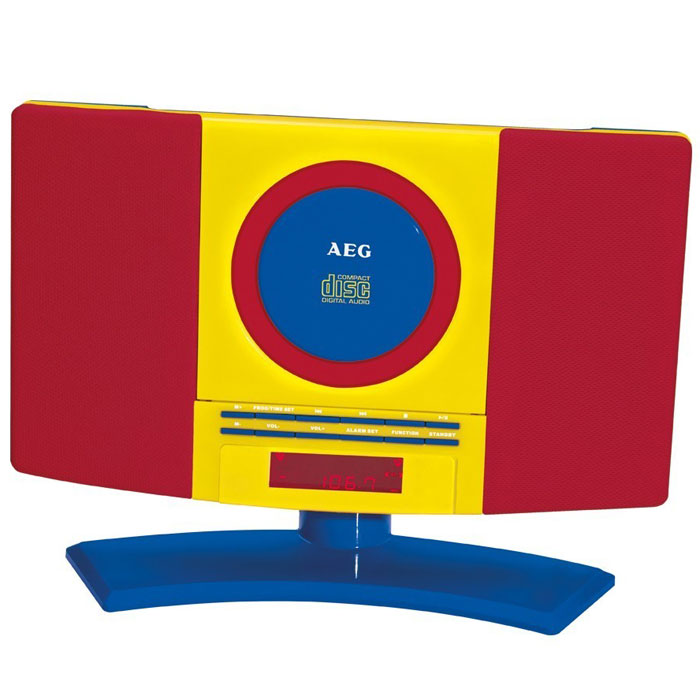 AEG MC 4464 Kids Line микросистемаMC 4464 Kids Line AEG MC 4464 Kids Line микросистемаMC 4464 Kids LineДетская микросистема AEG MC 4464 Kids Line с вертикальной загрузкой дисков ориентирована на аудиторию старше 3-х лет. Она может быть установлена как на горизонтальной поверхности, так и на стену (подставка снимается). Модель оснащена LCD-дисплеем с с красной подсветкой, а также имеет цифровые часы. Разъем для подключения наушников и вход AUX-IN позволят использовать с микросистемой различные аудиоустройства. С помощью встроенного тюнера FM с памятью на 20 ячеек можно в полной мере наслаждаться любимыми радиостанциями. Форматы дисков: CD-R, CD-RW Поддержка формата MP3 Питание: от сети 220В