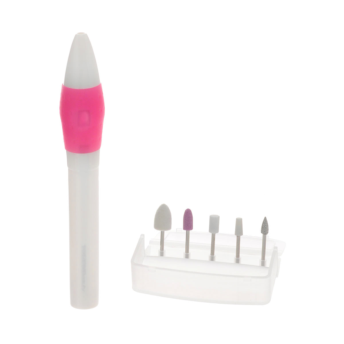 Touchbeauty Маникюрный набор 5в1. AS-0610AS-0610 Touchbeauty Маникюрный набор 5в1. AS-0610AS-0610Дорожный маникюрно-педикюрный набор очень удобен для использования в поездках. В комплекте: компактный прибор для профессионального маникюра в форме карандаша, 5 насадок, футляр для хранения насадок. Прибор с функцией контролируемого включения - работает только при нажатии кнопки - экономия питания и удобство при использовании. Металлическая насадка - для полировки краев ногтя; Цилиндрическая насадка из алунда - для полировки фронтальной поверхности ногтей, подходит для натуральных и акриловых ногтей; Коническая насадка из алунда - полировка краев ногтей удаление кутикулы; Карборундовая насадка - полировка краев акриловых ногтей; Войлочная насадка - используется для полировки поверхности ногтя для получения блестящей поверхности. Прибор работает от 2 батареек типа ААА (в комплект не входят). Товар сертифицирован.