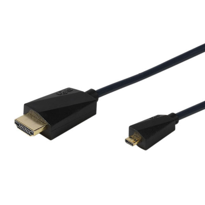 Vivanco кабель HDMI/microHDMI (D), 1.5 м31993 Vivanco кабель HDMI/microHDMI (D), 1.5 м31993Кабель Vivanco с коннекторами HDMI и microHDMI предназначен для передачи видеосигнала высокой четкости со скоростью да 10 Гбит/с. Коннектор имеет эргономичный дизайн и 24-каратную позолоченную поверхность контактов. Кабель изготовлен из бескислородной меди, а также имеет высококачественное экранирование благодаря алюминиевой фольге и OFC.