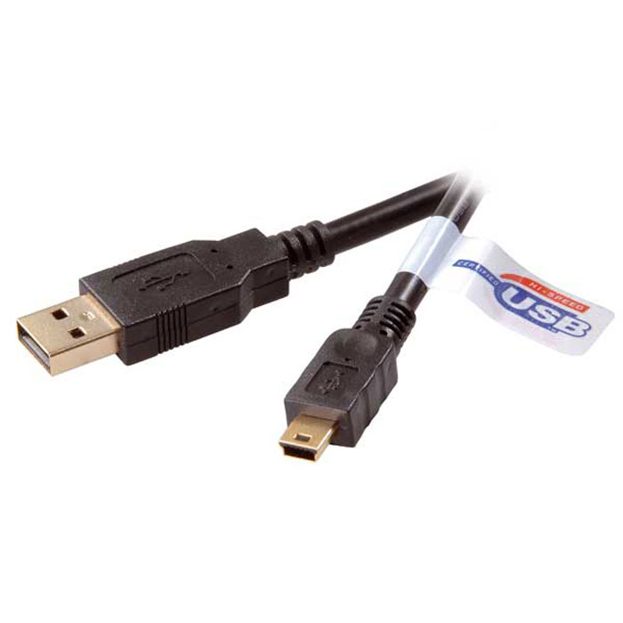 Vivanco кабель USB 2.0 А/mini USB, Black, 3 м45214 Vivanco кабель USB 2.0 А/mini USB, Black, 3 м45214Кабель Vivanco USB 2.0 А/mini USB предназначен для подключения периферийных устройств, цифровых фотокамер, MP3-плееров с соответствующим разъемом к вашему ПК. Данная модель обеспечивает высокую скорость передачи данных (до 480 Мбит/с). Кабель имеет позолоченные коннекторы, а изолятор изготовлен из PVC (поливинилхлорида).