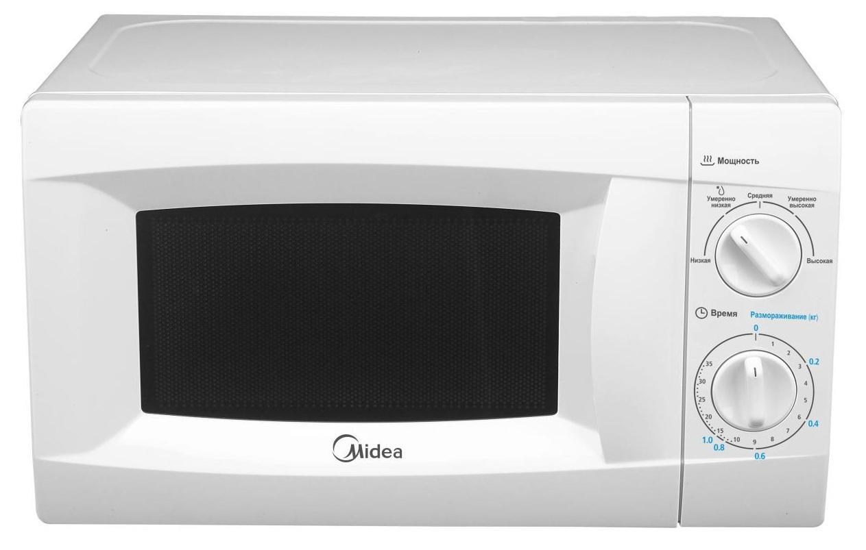 Midea MM720CKE микроволновая печьGreen MD2045 Midea MM720CKE микроволновая печьGreen MD2045Удобная микроволновая печь соло Midea MM720CKE объемом 20 литров в классическом дизайне с функцией микроволн (соло) предназначена для разогрева и размораживания пищевых продуктов. Благодаря тому, что микроволны воздействуют на молекулы воды внутри продуктов, температура нагрева не может превышать 100С, поэтому пищевые продукты в такой печи приготавливаются в собственном соку, никогда не пригорают и сохраняют свои питательные свойства. Управление прибором осуществляется с помощью двух поворотных переключателей для выбора одного из пяти уровней мощности микроволн и установки времени (таймер на 35 минут). Дверца открывается при помощи удобной скрытой ручки. Панель управления на русском языке. По окончании процесса приготовления раздается звуковой сигнал. Безопасность в работе обеспечивает защита от включения при открытой дверце. Удобная и практичная микроволновая печь Midea MM720CKE станет вашей надежной помощницей на кухне, сэкономит время и сделает приготовление еды несложным и...
