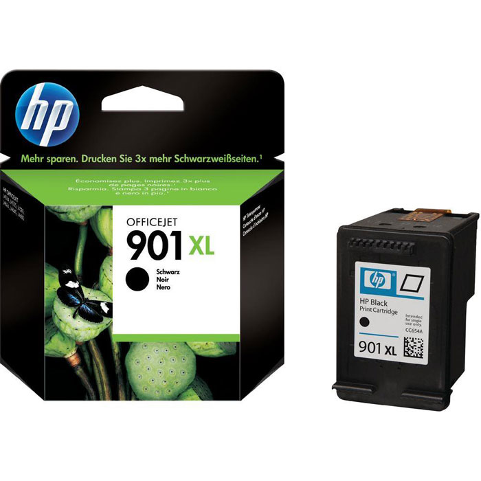 HP CC654AE (901XL), Black струйный картридж для OfficeJet 4500/J4580/J4660CC654AE HP CC654AE (901XL), Black струйный картридж для OfficeJet 4500/J4580/J4660CC654AEЧерные картриджи повышенной емкости HP 901XL Officejet обеспечивают доступную печать черно-белых