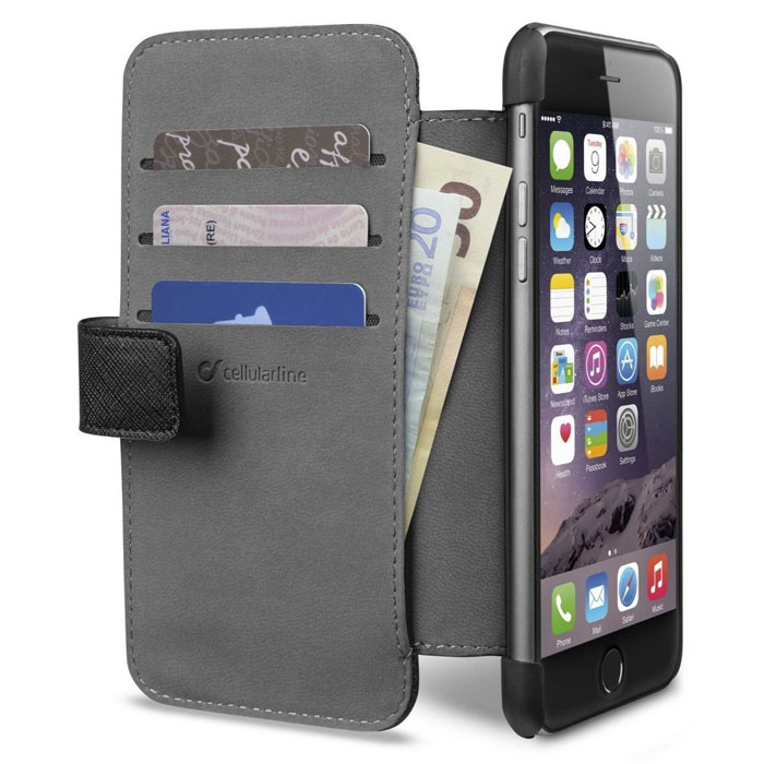 Cellular Line Book Agenda чехол для iPhone 6 Plus, Black (22216)BOOKAGENDAIPH655K Cellular Line Book Agenda чехол для iPhone 6 Plus, Black (22216)BOOKAGENDAIPH655KЧехол Cellular Line Book Agenda для iPhone 6 Plus предназначен для защиты устройства от механических повреждений и влаги. На внутренней стороне крышки имеется 3 слота для кредитных карт и карман для купюр.