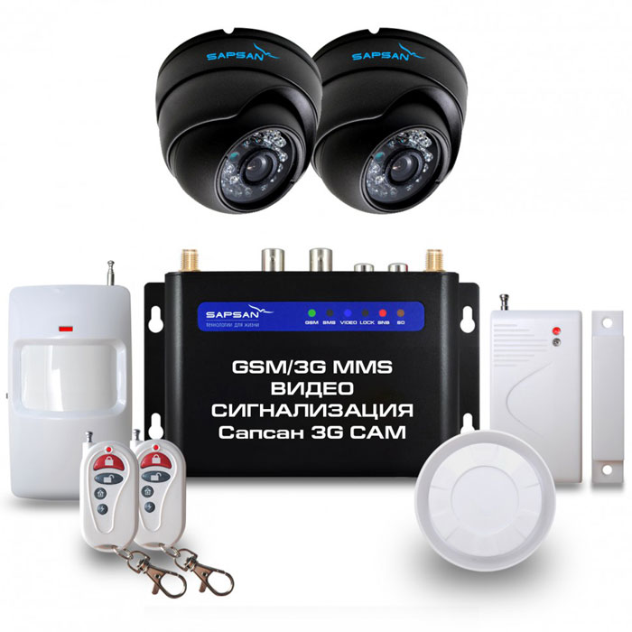 Sapsan 3G CAM Дом GSM-сигнализация (2 камеры)Sapsan 3G CAM 2к (Дом) Sapsan 3G CAM Дом GSM-сигнализация (2 камеры)Sapsan 3G CAM 2к (Дом)Беспроводная система Sapsan MMS 3G-CAM предназначена для дистанционного контроля и охраны недвижимости, путем получения SMS сообщений, MMS сообщений и звонков на заранее записанные номера телефонов абонентов (до 10 номеров). В данной системе есть возможность подключения двух аналоговых камер, кроме того, система также совершает видеозвонок с последующей записью на SD карту. На данный момент это самая инновационная и совершенная система , которая сможет защитит практически любой вид имущества, не только от злоумышленников, но от техногенных случаев. Стальной и прочный корпус делает систему максимально приспособленной к любому техногенному случаю, будь то пожар или человеческий фактор. Система приспособлена работать в суровых условиях, готова к сильным перепадам температур от -40С до +50С, что является большим преимуществом на российском рынке. Выносной морозостойкий и влагозащищенный термодатчик, благодаря которому осуществляется контроль отопления. Датчик...
