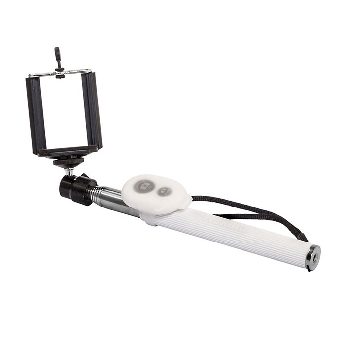 Rekam SelfiPod S-450W, White беспроводной монопод для селфиS-450W Rekam SelfiPod S-450W, White беспроводной монопод для селфиS-450WRekam SelfiPod S-450 - простое, и невероятно удобное устройство для создания фотографий в жанре селфи. Конструктивно новый гаджет представляет собой телескопическую «ручку-указку», но с более прочной конструкцией, способной выдержать как смартфон, так и фотокамеру весом до 500 гр. При помощи селфипода вы сможете не только запечатлеть себя в разнообразных ситуациях, но и создать по-настоящему оригинальные кадры. SelfiPod S-450 от Rekam подходит для смартфонов, работающих на базе Android и iOS. SelfiPod S-450 состоит из семи выдвижных секций из стали, диаметром от 18 до 10 мм. В сложенном состоянии длинна селфипода составляет всего 23 см, благодаря чему он с легкостью помещается в небольшой дамской сумочке. В разложенном состоянии максимальная длина составляет 118 см. Благодаря удобной силиконовой ручке и ремешку на запястье, селфипод удобно лежит в руке, и может активно использоваться в повседневной жизни. SelfiPod S-450...