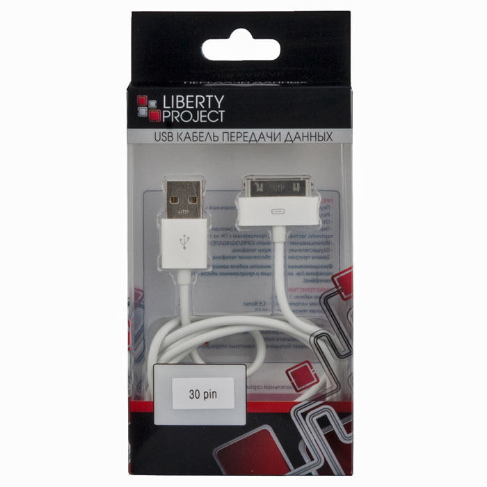 Liberty Project дата-кабель Apple 30 pin (коробка)R0000872 Liberty Project дата-кабель Apple 30 pin (коробка)R0000872Кабель Liberty Project Apple 30 pin предназначен для передачи данных с вашего устройства на персональный компьютер, а также зарядки от источников питания с USB выходом.