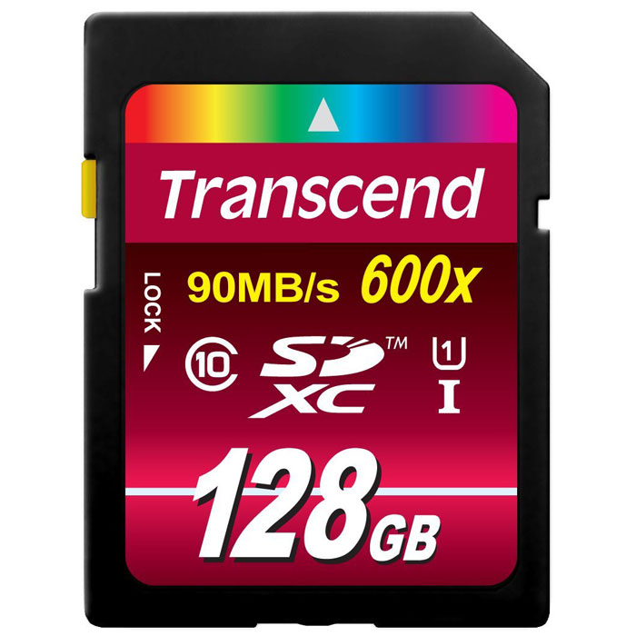 Transcend SDXC Class 10 UHS-I 600x 128GB карта памяти (TS128GSDXC10U1)TS128GSDXC10U1 Transcend SDXC Class 10 UHS-I 600x 128GB карта памяти (TS128GSDXC10U1)TS128GSDXC10U1Карты памяти Transcend SDXC Class 10 UHS-I 600x обеспечивают невероятный уровень быстродействия и предоставляют огромный объём памяти профессионалам, которые работают с передовым фото- и видеооборудованием. Эти карты памяти отвечают самым высоким требованиям к записи Full HD видео и изображений в высоком разрешении. Они обеспечивают улучшенную производительность фотокамеры в режиме серийной съемки и плавную запись видео в разрешении Full HD. Встроенная технология ECC предназначена для обнаружения и исправления ошибок при передаче данных. Для восстановления удаленных и утраченных данных с портативных носителей используется эксклюзивная программа RecoveRx.