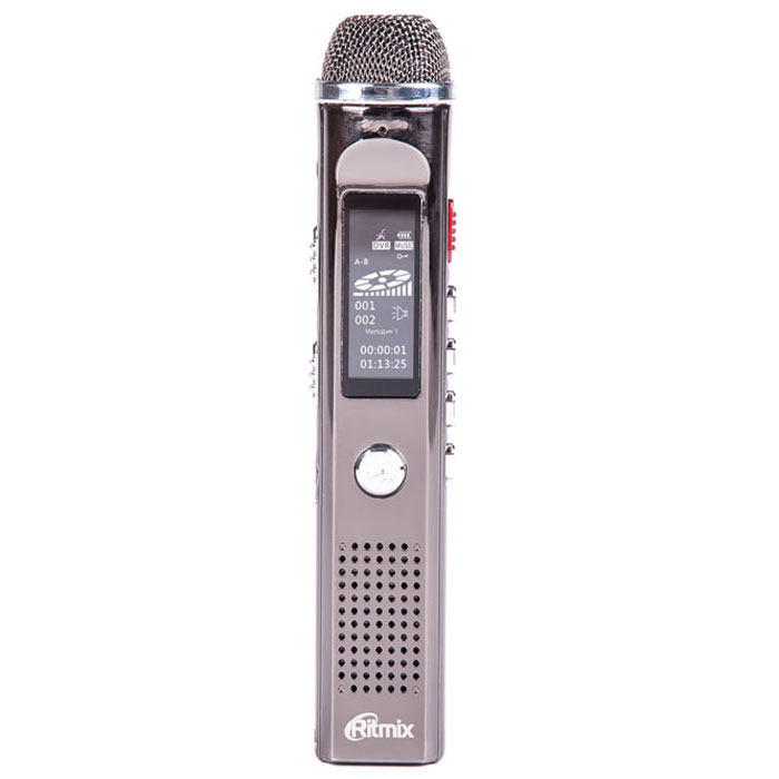 Ritmix RR-150 8Gb диктофон15117961 Ritmix RR-150 8Gb диктофон15117961Ritmix RR-150 - это компактный цифровой диктофон в стильном корпусе. Рекордер обладает функцией музыкального плеера и имеет встроенный FM-приемник, что позволяет слушать и записывать радиопередачи. Модель не только отличается улучшенным качеством записи благодаря большому встроенному высокочувствительному микрофону, но и поддерживает разные типы записи: PCM - высококачественная запись (битрейт 1536 кбит/сек), NR - подавление нежелательных шумов (битрейт 384 кбит/сек), HQ - стандартная запись (битрейт 128 кбит/сек). Также осуществляется прямое кодирование записей в MP3.