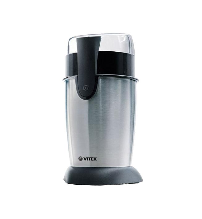 Vitek VT-1542, Silver1542-VT-01 Vitek VT-1542, Silver1542-VT-01Если вам приходится часто молоть кофе для большой компании, то кофемолка VITEK VT-1542 SR легко сможет помочь вам в этом. Действительно, с ее помощью вы сможете за один раз качественно перемолоть до 70 грамм – это прекрасный показатель. Ротационный нож перемалывает зерна не только быстро, но и качественно, равномерно. Мощность данной модели – 130 ватт, что заметно сокращает время, необходимое для перемалывания кофе. Так как кофемолка VITEK VT-1542 SR снабжена устройством для намотки шнура, работать с нею станет комфортнее и легче – шнур больше не будет болтаться, и путаться под ногами.