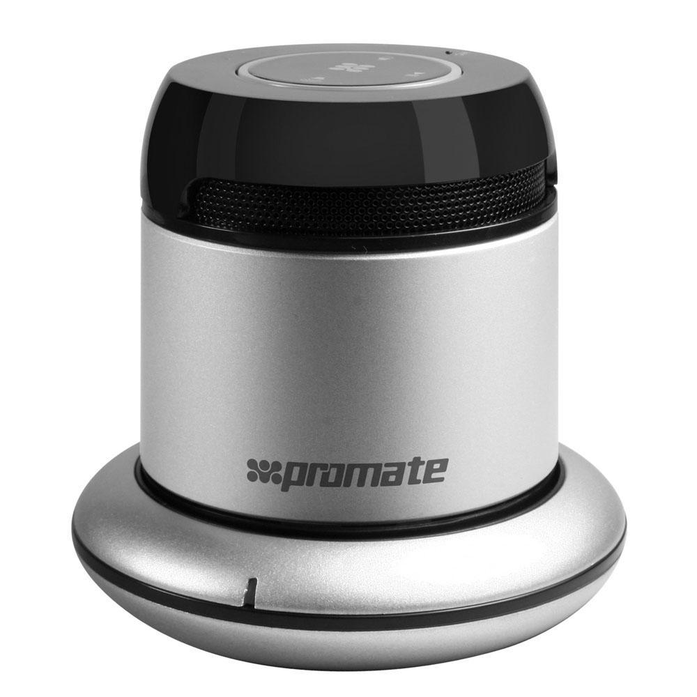 Promate bluRock2, Silver Bluetooth-динамик00007342 Promate bluRock2, Silver Bluetooth-динамик00007342bluRock2 представляет собой портативный Bluetooth® динамик для всех мобильных и планшетных устройств, мобильная гарнитура для ответа на звонки, а также беспроводную зарядку для Вашего мобильного телефона. Все это умещается в маленьком, стильном корпусе. Отличительной особенностью данного гаджета также является дополнительный аудио вход. Идеально подходит для использования с планшетами, смартфонами и прочими аудио аксессуарами. Легкий и портативный - этот мини-динамик способен порадовать ценителей удивительным по качеству звуком. Улучшенный встроенный усилитель и настроенный вакуумный бас. Использует порт Micro USB для подзарядки.