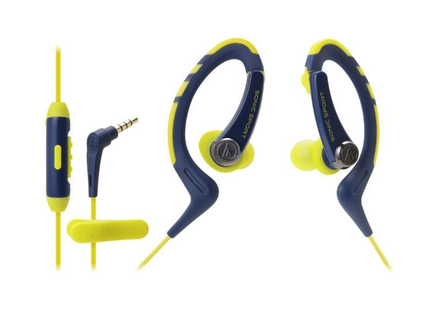 Audio-Technica ATH-SPORT1iS, Navy Yellow наушникиATH-SPORT1iS NY Audio-Technica ATH-SPORT1iS, Navy Yellow наушникиATH-SPORT1iS NYAudio-Technica SPORT1iS - вставные наушники-гарнитура для тех, кто увлекается спортом и при этом следит за модными тенденциями. Это модный аксессуар для использования с мобильными устройствами на платформе Android, который удобно крепится за ухом с помощью мягких резиновых креплений и дарит долгие часы непрерывного динамичного звучания благодаря небольшим, но мощным динамикам диаметром 8,5 мм Влагозащита IXP5 выдерживает самые интенсивные занятия спортом, тренировки под дождем, а также чистку наушников под струей воды после очередной пробежки Укороченный провод традиционно снабжен клипсой для удобного крепления к одежде