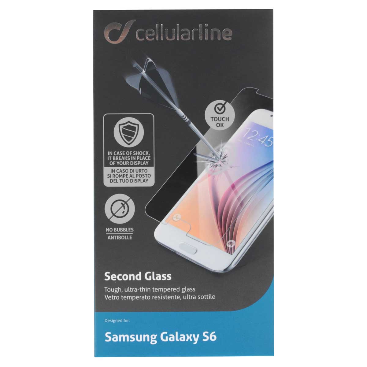 Cellular Line Second Glass защитное стекло для Galaxy S6 (23962)TEMPGLASSGALS6 Cellular Line Second Glass защитное стекло для Galaxy S6 (23962)TEMPGLASSGALS6Cellular Line Second Glass - прочное защитное стекло для вашего смартфона. Обеспечивает более высокий уровень защиты по сравнению с обычной пленкой. При этом яркость и чувствительность дисплея не будут ограничены. Препятствует появлению воздушных пузырей и надежно крепится на экране устройства.