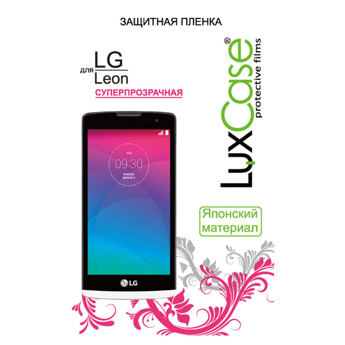 Luxcase защитная пленка для LG Leon H324, cуперпрозрачная52226 Luxcase защитная пленка для LG Leon H324, cуперпрозрачная52226Суперпрозрачная защитная пленка Luxcase для LG Leon H324 имеет защитный слой, который снимается во время наклеивания. Данная защитная пленка не снижает чувствительности на нажатие. На защитной пленке есть все технологические отверстия под камеру, кнопки и вырезы под особенности экрана. Благодаря использованию высококачественного японского материала пленка легко наклеивается, плотно прилегает, имеет высокую прозрачность и устойчивость к механическим воздействиям. Потребительские свойства и эргономика сенсорного экрана при этом не ухудшаются.