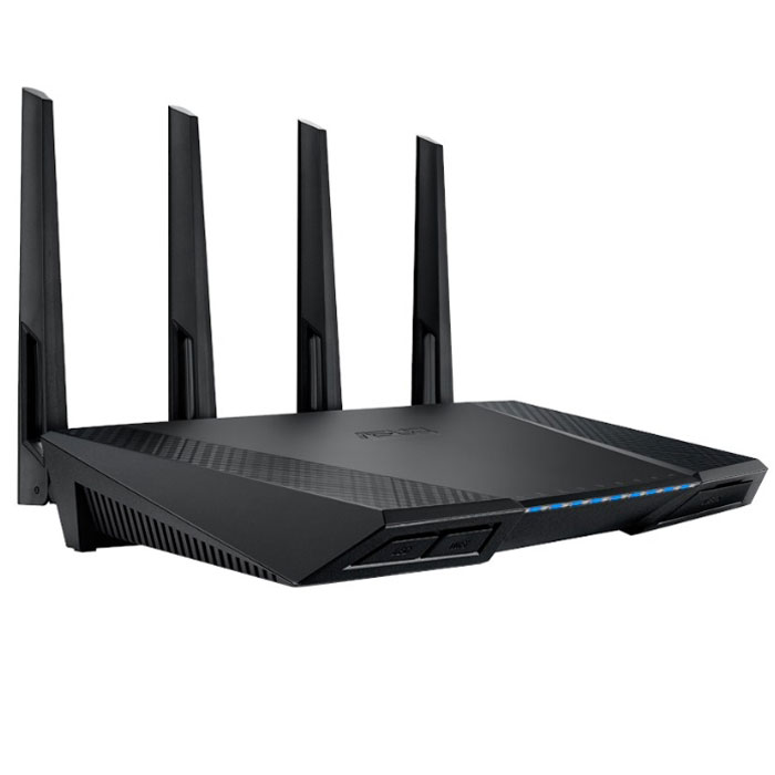 ASUS RT-AC87U маршрутизаторRT-AC87U ASUS RT-AC87U маршрутизаторRT-AC87UAsus RT-AC87U является самым быстрым в мире маршрутизатором Wi-Fi, работающим на скорости до 1734 Мбит/с в диапазоне 5 ГГц – это еще быстрее, чем трехканальные (3х3) маршрутизаторы – и одновременно на скорости до 600 Мбит/с в диапазоне 2,4 ГГц, что в общей сложности дает пропускную способность сети до 2334 Мбит/с! Это означает, что благодаря Asus RT-AC87U вы сможете наслаждаться онлайновыми играми без задержек, плавным воспроизведением потокового видео высокой четкости в формате до 4K/UHD и комфортной работой даже с самыми требовательными к полосе пропускания системами. Маршрутизатор оборудован четырьмя антеннами с высоким коэффициентом усиления, каждая из которых используется для одновременной передачи данных в отдельном потоке. Таким образом реализуется полноценный режим работы Multi-user MIMO (MU-MIMO) 4x4, который обеспечивает максимальную скорость работы всех беспроводных устройств в сети, включая использующие более старые стандарты Wi-Fi. Вместе с ...