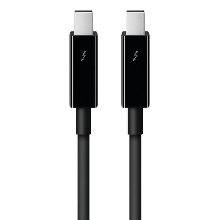 Apple Thunderbolt, Black кабель 0,5 м (MF640ZM/A)MF640ZM/A Apple Thunderbolt, Black кабель 0,5 м (MF640ZM/A)MF640ZM/AКабель Apple Thunderbolt позволяет подключать два компьютера Mac с портами Thunderbolt в режиме целевого диска, связывать в сеть два компьютера Mac под управлением OS X Mavericks или использовать iMac в качестве монитора для MacBook Pro или MacBook Air. Технология Thunderbolt поддерживает сверхскоростную передачу данных по двум независимым каналам с пропускной способностью 10 Гбит/с каждый. А технология Thunderbolt 2 позволяет связывать эти два канала и обеспечивать сверхвысокую скорость 20 Гбит/с. Соответствующий кабель позволяет подключать устройства с поддержкой Thunderbolt к порту Thunderbolt или Thunderbolt 2 на вашем Mac.
