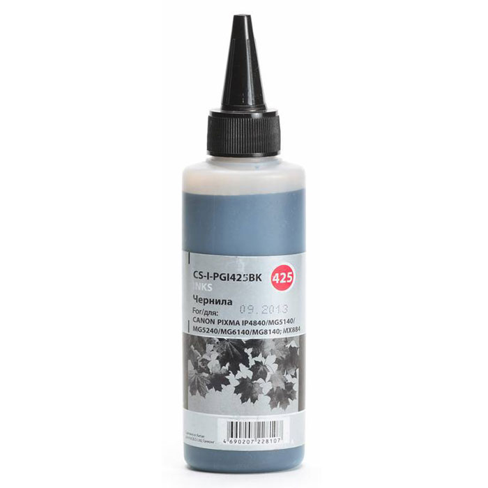 Cactus CS-I-PGI425BK, Black чернила (100 мл) для Canon PIXMA iP4840/MG5140/5240/6140/8140CS-I-PGI425BK Cactus CS-I-PGI425BK, Black чернила (100 мл) для Canon PIXMA iP4840/MG5140/5240/6140/8140CS-I-PGI425BKCactus CS-I-PGI425BK - чернила для перезаправляемых картриджей. Произведены при строгом соответствии стандартам ISO 9001 и ISO 14001. Объем: 100 мл