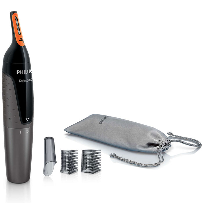 Philips NT3160/10 триммер для носа и ушейNT3160/10 Philips NT3160/10 триммер для носа и ушейNT3160/10Триммер для носа и ушей Philips NT3160/10 предназначен для бережного удаления нежелательных волосков в носу и ушах, а также для коррекции формы бровей. Технология ProtecTube и удобный угол наклона обеспечивают быстрое, простое и комфортное подравнивание без неприятных ощущений. Благодаря технологии ProtecTube режущий элемент защищен специальной ультратонкой сеткой с закругленными кончиками, которые предотвращают раздражение кожи. Более того, два лезвия движутся независимо друг от друга, поэтому прибор не выдергивает волоски. Оптимальный угол наклона триммера Philips NT3160/10 позволяет легко подравнивать волоски в ушах и носу, а также на бровях — вы можете быть уверены в эффективности удаления нежелательных волос. Высокоточные прорези в неподвижном и вращающемся ножах обеспечивают эффективное и быстрое подравнивание волос. Триммер и гребни можно мыть и использовать в душе, что очень удобно. Мягкое прорезиненное покрытие позволяет крепко держать...