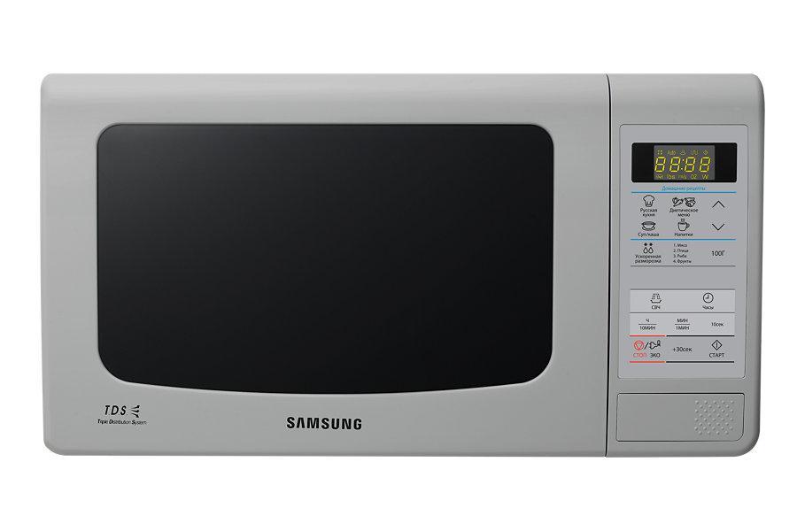 Samsung ME-83KRS-3 СВЧ-печьME83KRS-3/BW Samsung ME-83KRS-3 СВЧ-печьME83KRS-3/BWБольшинство покупателей хочет, чтобы их микроволновая печь обладала большой вместительностью, но в то же время была компактной. По высоте и ширине данная модель не отличается от 20-литровой, глубина печи увеличилась всего на 12 мм, за счет чего внутренний объем стал на 3 литра больше. Расширилась и полезная площадь камеры: теперь в печи могут с легкостью уместиться блюда до 388 мм в диаметре. Во всех микроволновых печах Samsung, используется БИОкерамическое покрытие камеры. Этот материал экологически безопасен, его легко очищать от загрязнений. Он в 10 раз более устойчив к царапинам, чем, например, нержавеющая сталь. Покрытие прочное и гладкое, на нем почти не остается нагара. БИОкерамика обладает низкой теплопроводностью, это сокращает время приготовления и уменьшает теплопотери. Кроме того, БИОкерамическое покрытие обладает еще одним полезным свойством - материал препятствует размножению бактерий на 99,9%, что доказано исследованиями Лаборатории Хоэнштейн, Германия. ...