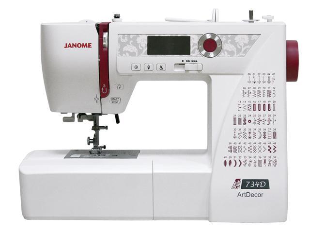 Janome ArtDecor 734D швейная машина4933621706425 Janome ArtDecor 734D швейная машина4933621706425Новая компьютерная швейная машина Janome ArtDecor 734D сделана на современной платформе и имеет элегантный внешний вид. ЖК-дисплей выгодно выделяется на декоративной панели с нежным орнаментом Janome ArtDecor имеет 60 встроенных швейных операций, включая строчки для шитья трикотажных тканей различной степени эластичности, оверлочные строчки для обработки края изделия, 6 видов петель, выполняемых в автоматическом режиме, а также строчки для популярного сейчас направления творчества квилтинг и широкий выбор декоративных строчек Выбор швейных операций и настройки параметров строчки происходят с помощью хромированного джойстика. ЖК-дисплей отображает номер выбранной операции, параметры длины и ширины стежка, а также обозначение рекомендуемой лапки На передней панели машины расположен регулятор скорости, с помощью которого вы можете установить наиболее комфортную для вас скорость шитья. Скорость изменяется плавно, и при желании ее можно уменьшить вплоть...