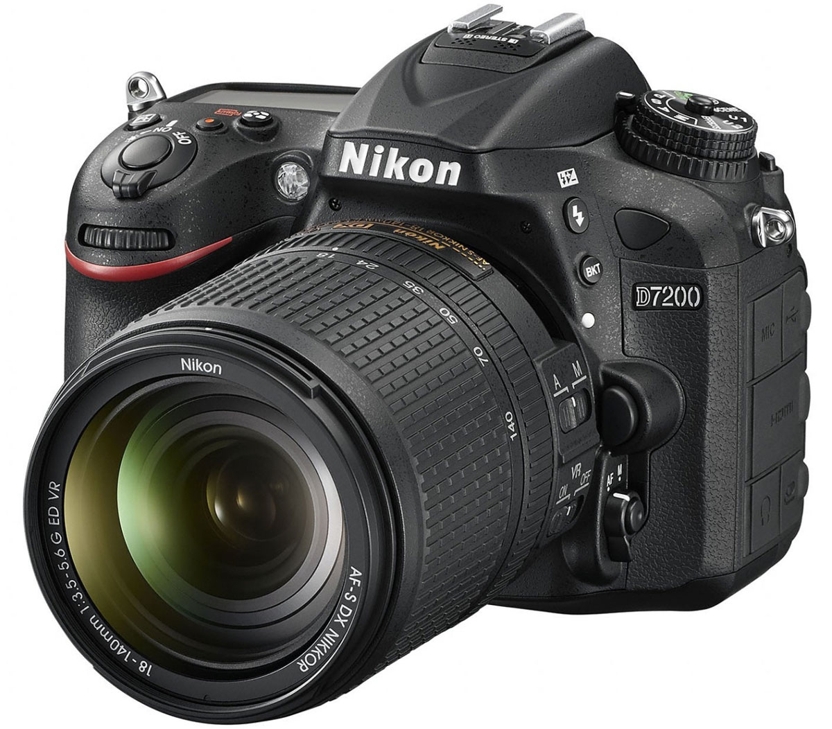 Nikon D7200 Kit 18-140 VR, Black цифровая зеркальная фотокамераVBA450KR01 Nikon D7200 Kit 18-140 VR, Black цифровая зеркальная фотокамераVBA450KR01Совершенствуйте искусство фотографии с инновационной фотокамерой Nikon D7200. Эта цифровая зеркальная фотокамера формата DX гарантирует получение превосходных резких изображений и видео в отличном качестве, а также предоставляет все возможности для связи. Nikon D7200 - универсальная модель с быстрым откликом, которая превосходит любые ожидания. Реальность превосходит ожидания Невероятная детализация изображений с 24,2-мегапиксельной матрицей: создавайте фотографии с совершенно новым уровнем качества. Фотокамера D7200 оснащена матрицей формата DX с разрешением 24,2 мегапикселя, в конструкции которой не используется оптический низкочастотный фильтр (OLPF), что позволяет в полной мере реализовать потенциал матрицы для создания неизменно резких изображений в широком динамическом диапазоне, с низким уровнем шума и насыщенными цветами. АФ профессионального уровня Благодаря лучшей в своем классе системе АФ фотокамера D7200 фокусируется с...