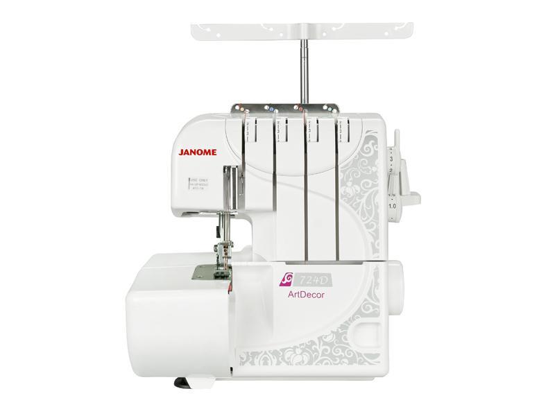 Janome 724D оверлок4933621706364 Janome 724D оверлок4933621706364Janome ArtDecor 724D - послужит идеальным дополнением к компьютерной швейной машине Janome ArtDecor 734D. Этот 4/3-ниточный оверлок имеет простой и надежный механизм. Он благодаря регулятору давления лапки на ткань и дифференциалу подачи ткани легко справляется с любыми современными материалами. Для более точного позиционирования обрезки на откидную крышку нанесена разметочная линейка, указывающая расстояние до края ткани от правой и левой иглы. Для облегчения заправки нитей на передней панели оверлока находится схема, на которой каждая нить выделена цветом и указана очередность заправки. Регуляторы натяжения нитей удобно расположены на уровне глаз