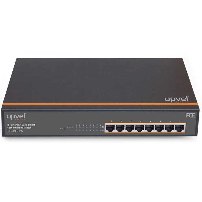 UPVEL UP-308FEW 8-портовый PoE+ коммутаторUP-308FEW UPVEL UP-308FEW 8-портовый PoE+ коммутаторUP-308FEW8-портовый PoE+ коммутатор Fast Ethernet, управляемый через веб-интерфейс, позволяет значительно сэкономить на приобретении и монтаже дополнительного оборудования и кабелей. Для передачи данных и питания устройств можно использовать имеющиеся сетевые кабели (технология Power over Ethernet). Данный управляемый коммутатор имеет 8 портов 10/100 Мбит/с PoE+, каждый из которых обеспечивает до 30 Вт для питания таких устройств, как уличные Wi-Fi точки доступа повышенной мощности, наклонно-поворотные IP- камеры, VoIP оборудование и др. Веб-интерфейс коммутатора позволяет настроить следующие функции: PoE для каждого порта (мощность, задержка включения, расписание), пропускная способность портов, Port Mirroring, защита от широковещательных штормов, VLAN (tag/port), QoS, фильтрация пакетов TCP/UDP, Spanning Tree, Port Trunking, DHCP Relay, IGMP Snooping, SNMP и др. Коммутатор автоматически распознает тип подключенного устройства и обеспечивает до 30 Вт...