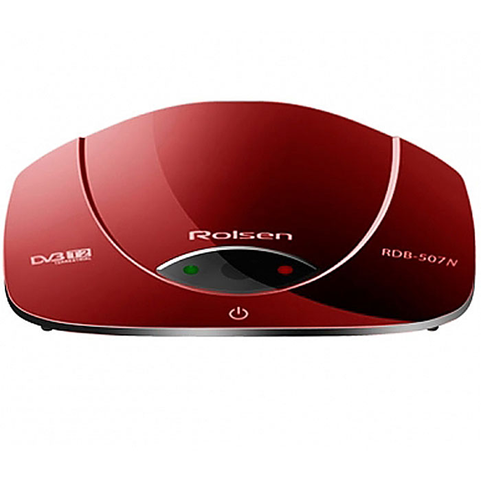 Rolsen RDB-507N, Red ТВ-тюнер1-RLDB-RDB-507NR Rolsen RDB-507N, Red ТВ-тюнер1-RLDB-RDB-507NRРесивер Rolsen RDB-507N оснащен USB портом, который позволяет записывать эфирные телепрограммы в цифровом качестве на внешние носители (функция PVR). Благодаря встроенному режиму «отложенного просмотра» (функция TimeShift) можно после нажатия на «Паузу» в любой момент продолжить просмотр с того места, где он был прерван. DVB-T2 приемники Rolsen RDB-507N также позволяют воспроизводить музыкальный и видеоконтент с внешних носителей (через USB порт), причем поддерживаются все основные форматы, включая MP3, AVI, DivX и MKV. Также в данной модели реализована функция доступа к электронной программе передач (EPG) и автоматическая синхронизация времени. Rolsen RDB-507N подарит вам возможность наслаждаться не только просмотром ваших любимых телепередач, но и отличным качеством звучания радиосигнала.