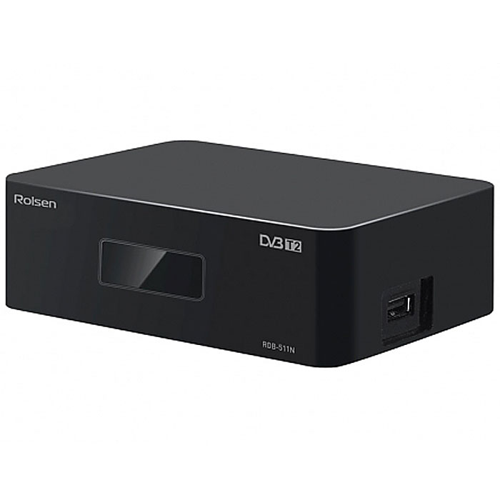 Rolsen RDB-511N, Black ТВ-тюнер1-RLDB-RDB-511N Rolsen RDB-511N, Black ТВ-тюнер1-RLDB-RDB-511NЭфирный ресивер Rolsen RDB-511N обеспечит вам прием цифровых сигналов DVB-T2 и DVB-T, которые разительно отличаются от стандартного по качеству изображения и насыщенности цветов. Модель оснащена USB портом, который позволит записывать эфирные телепрограммы в цифровом качестве на внешние носители (функция PVR). Благодаря встроенному режиму отложенного просмотра (функция TimeShift) можно после нажатия на «Паузу» в любой момент продолжить просмотр с того места, где он был прерван. DVB-T2 приемник Rolsen RDB-511N позволит воспроизводить музыкальный и видеоконтент с внешних носителей (через USB порт), Поддерживаются все основные форматы, включая MP3, AVI, DivX и MKV. В данной модели есть функция доступа к электронной программе передач (EPG) и автоматическая синхронизация времени.