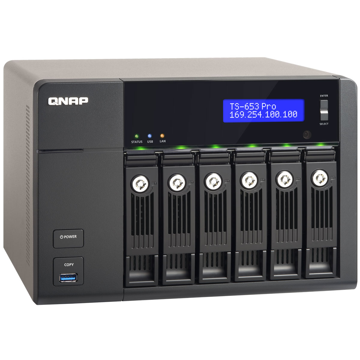 QNAP TS-653 Pro сетевой RAID-накопительTS-653 Pro QNAP TS-653 Pro сетевой RAID-накопительTS-653 ProQNAP TS-653 Pro – это высокопроизводительный сетевой накопитель с большой емкостью хранения для дома, малого офиса и рабочих групп. Оснащенное операционной системой QTS для сетевых накопителей QNAP, устройство идеально подойдет для резервного копирования данных, синхронизации файлов, безопасного удаленного доступа, организации медиабиблиотеки, а также надежного личного облака. Рабочий стол QTS 4.0, включающий в себя основное меню, графическую панель мониторинга, пиктограммы с возможностью перетаскивания, несколько рабочих столов, персонализированные обои и «умную» панель инструментов, значительно облегчает выполнение системных операций. Поддержка мультизадачности позволяет одновременно держать открытыми несколько окон, работая параллельно с различными приложениями. QNAP TS-653 Pro обеспечивает постоянную доступность ваших данных в персональном «облаке», подключиться к которому можно через любой веб-браузер или бесплатное приложение для планшетов...