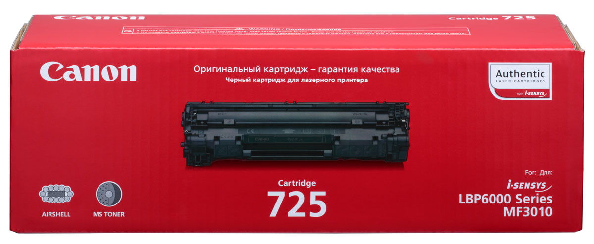 Canon 725 (3484B005) картридж-тонер для i-SENSYS LBP-6000/LBP-6000B3484B005 Canon 725 (3484B005) картридж-тонер для i-SENSYS LBP-6000/LBP-6000B3484B005Тонер Canon 725 предназначен для работы с принтерами Canon i-SENSYS для обеспечения быстрого термического закрепления и высокого качества печати. Тонер Canon 725 обеспечивает превосходные результаты.