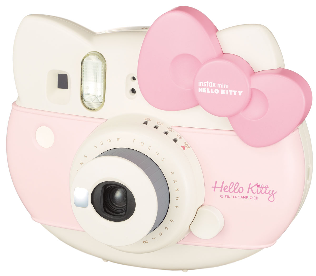 Fujifilm Instax Mini Hello Kitty, Pink фотоаппарат моментальной печати16444064 Fujifilm Instax Mini Hello Kitty, Pink фотоаппарат моментальной печати16444064Трогательный Instax Mini Hello Kitty является достойным представителем семьи Instax. В набор включены аксессуары Hello Kitty лимитированной серии: разноцветный ремешок для ношения на плече, кассета Hello Kitty на 10 снимков, а также комплект наклеек с этим милым котиком. В Instax Mini Hello Kitty предусмотрена возможность настройки стандартной экспозиции в 4 уровня: солнечно, облачно, пасмурно и в помещении. В дополнение к этим экспозициям в камере Instax Mini Hello Kitty присутствует High-Key съемка: с ее помощью вы будете получать яркие и теплые снимки, благодаря повышению диафрагмы на 2/3 части. При съемке маленьких предметов используйте объектив макро-съемки и на снимке вы получите их увеличенное изображение. В камеру уже встроено зеркальце для селфи и стандартный комплект идет с макро-линзой для съемки с близких расстояний. Выдержка в обозначении 1/60 сек Рекомендуемое расстояния при съемке 60 см - 3 м Объектив Fujinon Размер...