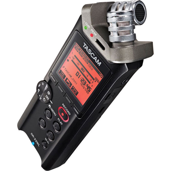 Tascam DR-22WL, Black диктофонTASCAM DR-22WL Tascam DR-22WL, Black диктофонTASCAM DR-22WLЦифровой диктофон Tascam DR-22WL – это компактное устройство с возможностью управления при помощи мобильного телефона. Два высокочувствительных микрофона дают возможность улавливать больше подробностей звука и записывать его с максимальным количеством деталей. Эргономичный корпус Tascam DR-22WL разработан для работы при помощи одной руки. Интуитивное расположение клавиш создано для максимального комфорта при работе с устройством. Специальный регулятор дает возможность настройки чувствительности микрофонов вручную. Подключение при помощи технологии Wi-Fi не требует дополнительных проводов и делает управление диктофоном очень простым при помощи мобильного устройства. Бесплатное приложение, идущее в комплекте, с огромным набором настроек позволяет записывать, прослушивать и делиться вашими аудиоматериалами в социальных сетях. ЦАП: Cirrus logic CS42L52 Битрейт и частота: WAV/BWF: 44,1/48/96 кГц, 16/24 бит Соотношение сигнал/шум: 92 дБ ...