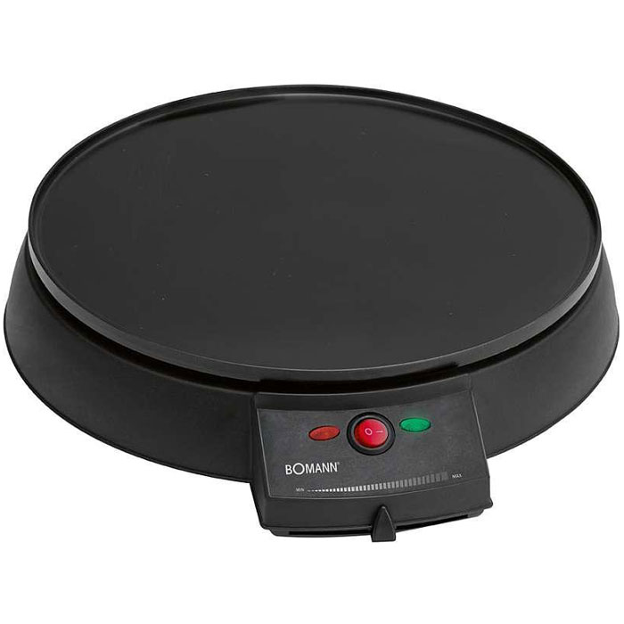 Bomann СМ 2221, Black блинницаСМ 2221 schwarz Bomann СМ 2221, Black блинницаСМ 2221 schwarzСоздавайте вкуснейшее домашнее лакомство с блинницей Bomann СМ 2221! Блинчики получаются ровными, румяными, и не пригорают благодаря специальному покрытию. За счет специальной формы блинницы и дополнительной лопаточки вы легко распределите тесто по рабочей поверхности. А помыть устройство после использования не составит никакого труда!