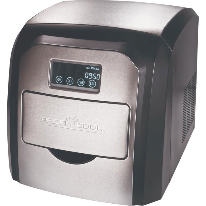 Profi Cook PC-EWB 1007 ледогенераторPC-EWB 1007 Profi Cook PC-EWB 1007 ледогенераторPC-EWB 1007Компактный ледогенератор Profi Cook PC-EWB 1007 с корпусом из нержавеющей стали быстро и просто делает кубики льда одним нажатием кнопки. Прост в обращении, идеален для использования дома и в офисе. Для работы просто требуется заполнить резервуар питьевой водой. ЖК-дисплей Низкий уровень шума Отображения времени Мощность: 230 В, 50 Гц, 180 Вт Контрольная лампа START / STOP Количество льда, производимое в течение 24 часов от 10 до 15 кг Звуковой сигнал при заполнении контейнера или пустой емкости для воды ЭКО Save - автоматическое отключение в конце работы Многофункциональная сенсорная панель Аксессуары: лопатка для льда, мерный стакан Приготовление 12 кубиков льда за цикл Низкий уровень шума