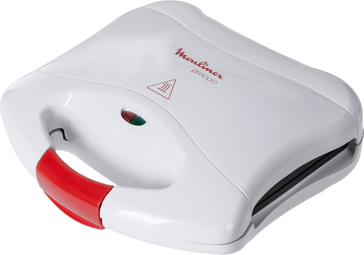 Moulinex SM1511, White сендвичница PrincipioSM151134 Moulinex SM1511, White сендвичница PrincipioSM151134Помните, как раньше на природе готовили сэндвичи или бутерброды, нарезая на них мясо или намазывая вареньем, а затем брали их большими железными щипцами и держали над огнем? Нет ничего вкуснее свежего поджаренного хлеба! Сегодня вы можете получить тот же результат дома, без хлопот, грязной посуды и потери времени. Для этого достаточно приобрести сэндвичницу Moulinex SM1511. Она обладает теми же функциями, что и вафельница с двумя большими металлическими пластинами, между которыми обжариваются ломтики. Разница в том, что вместо большого количества маленьких квадратов, как в вафельнице, сэндвичница Moulinex SM1511 имеет только диагонали, которые разделяют пластину. Однако устройство совмещает в себе возможность приготовления не только сэндвичей, но и вафель. Чтобы получить великолепный тост, вы кладете ломтик хлеба маслом вниз. Далее, по своему вкусу кладете начинку – мясо, овощи, зелень, сыр, колбасу или варенье. И, наконец, кладете второй ломтик сверху и...