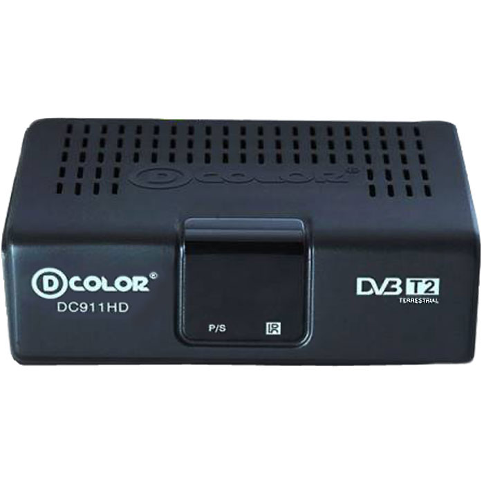 D-COLOR DC911HD Eco ТВ-тюнерDC911HD ECO D-COLOR DC911HD Eco ТВ-тюнерDC911HD ECOПриемник D-COLOR DC911HD Eco оснащен корпусом из экологичного пластика и современным процессором Ali 3821, а также тюнером последнего поколения Mx l603. Особенности устройства: Воспроизведение цифрового видео (FULLHD 1920 х 1080) и аудио STEREO качества Современный чипсет со встроенным демодулятором Простое в использовании экранное меню Сохранение в памяти до 999 каналов Редактирование списка программ (добавление избранных программ, сортировка и удаление) Поддержка функции телетекста Функция таймера, автоматическое включение/отключение (однократно, ежедневно) Диапазон принимаемых частот: 174-862 МГц. Формат экрана: 16:9, 4:3 Ширина полосы потока: 6 / 7 / 8 МГц. Принимаемые виды модуляции: QPSK, QAM-16, QAM-64 для COFDM 2K/8K Допустимая скорость потока: видео до 15 Мбит/сек, аудио до 384 Кбит/сек. Звук: 2 канала Избранные списки каналов Многоязычное меню, включая русский. Настройка по умолчанию...