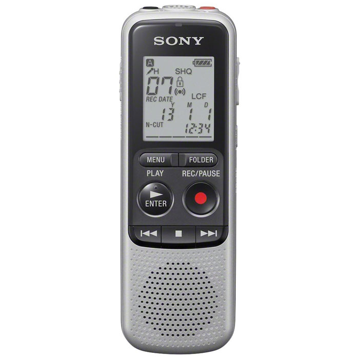 Sony ICD-BX140 4Gb диктофон4905524963373 Sony ICD-BX140 4Gb диктофон4905524963373Диктофон Sony ICD-BX140 - цифровой монодиктофон с чувствительным микрофоном и фильтром верхних частот, который обеспечивает отличное качество записи человеческого голоса. Все записанные файлы можно тут же прослушать с помощью встроенного динамика мощностью 300 мВт. В режиме LP (MP3 8 кбит/с) вы сможете записать 1043 часов аудиоданных. Диапазон частот записи: 75 - 15000 Гц Функция активизации по голосу Индикатор заряда батареи Индикатор оставшегося времени записи Отсутствует возможность подключения к компьютеру