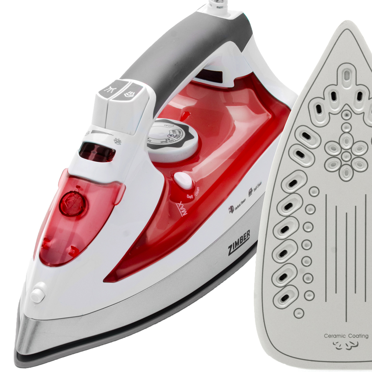 Zimber ZM-10886 утюгZM-10886 Zimber ZM-10886 утюгZM-10886Утюг Zimber ZM-10886 - удобная современная модель, благодаря которой ваша одежда всегда будет выглядеть аккуратно и опрятно. Утюг оснащен вместительным резервуаром для воды и способен выдавать мощную паровую струю, для более эффективного разглаживания различных тканей. Функция отпаривания позволяет с легкостью справиться даже с самыми капризными складками. Заостренный носик эффективно разглаживает ткань между пуговицами и швами. Керамическая подошва отлично скользит по тканям любого типа обеспечивая потрясающий эффект. Функция спрей обеспечивает равномерное смачивание ткани.