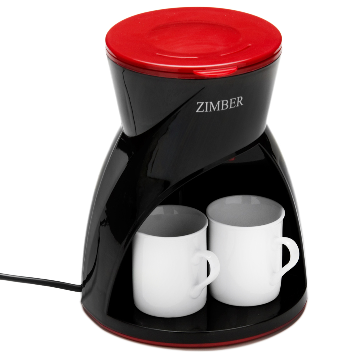 Zimber ZM-10982 кофеваркаZM-10982 Zimber ZM-10982 кофеваркаZM-10982Кофеварка Zimber ZM-10982 представляет собой современный аппарат, сочетающий в себе компактность, функциональность и практичность. Модель мощностью 450 Вт позволяет приготовить 2 чашки вашего любимого напитка нажатием буквально одной кнопки. Кофе варится под высоким давлением в 15 бар, тем самым извлекается максимум вкуса и аромата из кофейных зерен.Кофеварка изготовлена из высококачественного полипропилена, устойчивого к высоким температурам и влажности. Оснащена индикатором включения/выключения и индикатором уровня воды. Специальные режимы позволяют вам регулировать температуру напитка и его крепость. В комплекте поставляются 2 керамические кружки по 150 мл.Благодаря стильному дизайну Zimber ZM-10982 впишется в любую современную кухню.