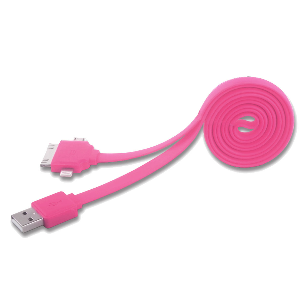 Harper CCH-401, Pink универсальный USB кабель 3-в-1CCH-401 pink Harper CCH-401, Pink универсальный USB кабель 3-в-1CCH-401 pinkСупер-функциональный кабель 3-в-1 Harper CCH-401 позволяет не только заряжать, но и синхронизировать одновременно 3 устройства с помощью 3 коннекторов: Micro USB, Lightning, Apple 30-pin. Больше никакой путаницы и неразберихи - один кабель для всей техники! Заряжайте и синхронизируйте одновременно 3 устройства! С этим кабелем вы забудете, о клубках из проводов, куче переходников и самое главное - вам не придется заряжать ваши гаджеты по очереди, так что никто не будет обделен зарядкой.