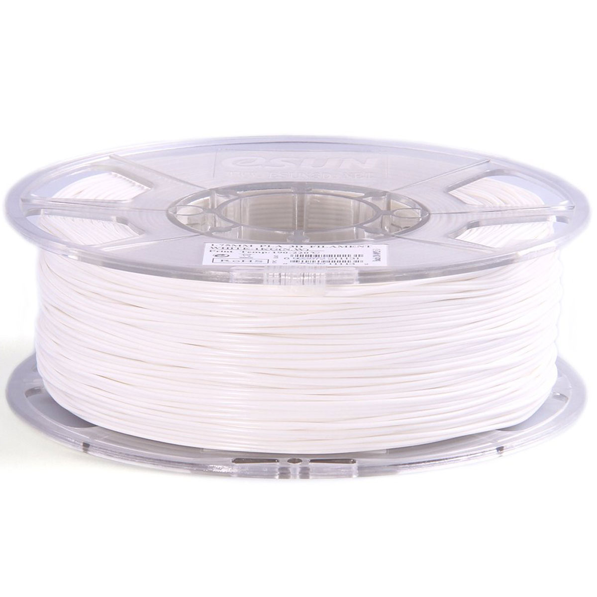 ESUN пластик PLA в катушке, White, 1,75 ммPLA175W1 ESUN пластик PLA в катушке, White, 1,75 ммPLA175W1Пластик PLA от ESUN долговечный и очень прочный полимер, ударопрочный, эластичный и стойкий к моющим средствам и щелочам. Один из лучших материалов для печати на 3D принтере. Пластик не имеет запаха и не является токсичным. Температура плавления 190-220°C. PLA пластик для 3D-принтера применяется в деталях автомобилей, канцелярских изделиях, корпусах бытовой техники, мебели, сантехники, а также в производстве игрушек, сувениров, спортивного инвентаря, деталей оружия, медицинского оборудования и прочего. Диаметр нити: 1.75 мм