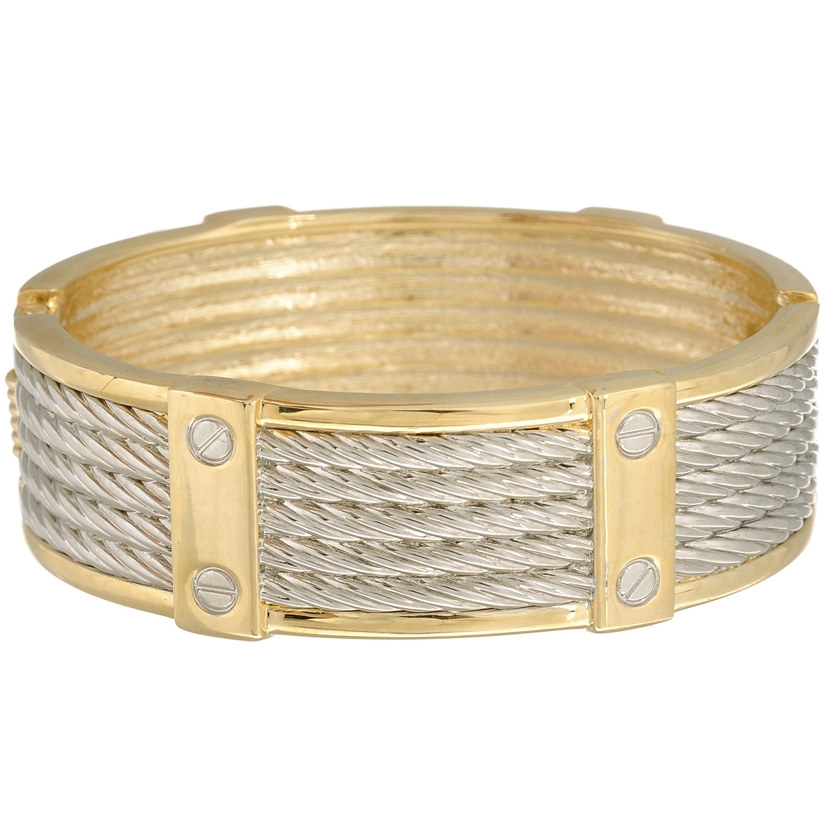 Браслет Taya. T-B-7052 - TayaT-B-7052-BRAC-GOLD Браслет Taya. T-B-7052 - TayaT-B-7052-BRAC-GOLDСтильный женский браслет Taya выполнен из металла. Застегивается изделие на шарнирный замок. Оригинальный дизайн браслета понравиться тем, кто хочет быть в центре внимания. Красивый и необычный браслет блестяще подчеркнет ваш изысканный вкус и поможет внести разнообразие в привычный образ.