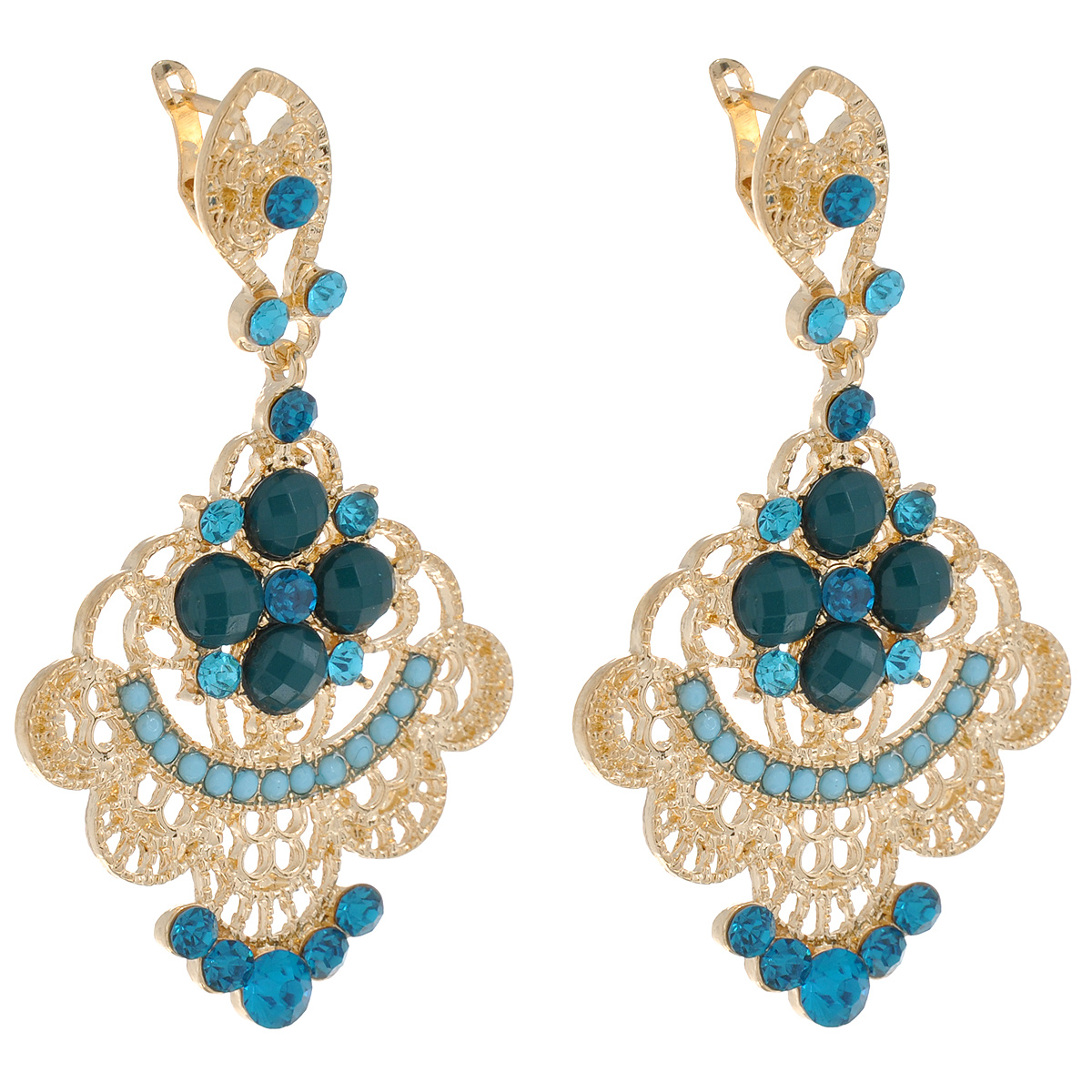 Серьги Taya, цвет: золотистый, синий. T-B-9459T-B-9459-EARR-GL.BLUE Серьги Taya, цвет: золотистый, синий. T-B-9459T-B-9459-EARR-GL.BLUEВеликолепные серьги Taya не оставят равнодушной любительницу необычных аксессуаров. Серьги выполнены из бижутерного сплава на основе латуни. Модель дополнена стразами и декоративными вставками из пластика. Застегиваются на английский замок. Такое украшение ярко дополнит любой образ и подчеркнет вашу индивидуальность.