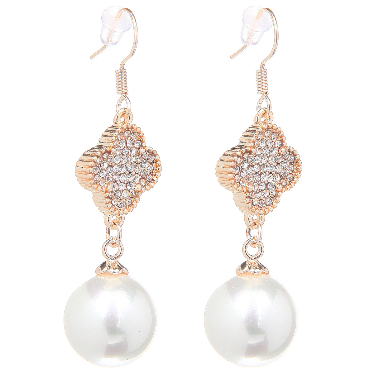 Серьги Taya, цвет: золотистый, перламутровый. T-B-10067-EARR-GL.PEARLT-B-10067-EARR-GL.PEARL Серьги Taya, цвет: золотистый, перламутровый. T-B-10067-EARR-GL.PEARLT-B-10067-EARR-GL.PEARLОчаровательные серьги с подвесками Taya станут изысканным дополнением вашего образа. Серьги выполнены из гипоаллергенного ювелирного сплава на основе латуни. Сплав не содержит свинец и никель. Серьги начинаются с цветочной формы, усыпанной мельчайшими стразами, переходит в восхитительный шарик, напоминающий жемчуг. Все это образует волнующее украшение. Изделие застегивается на замок-петлю. Оригинальные серьги модного дизайна создают яркий и запоминающийся образ.